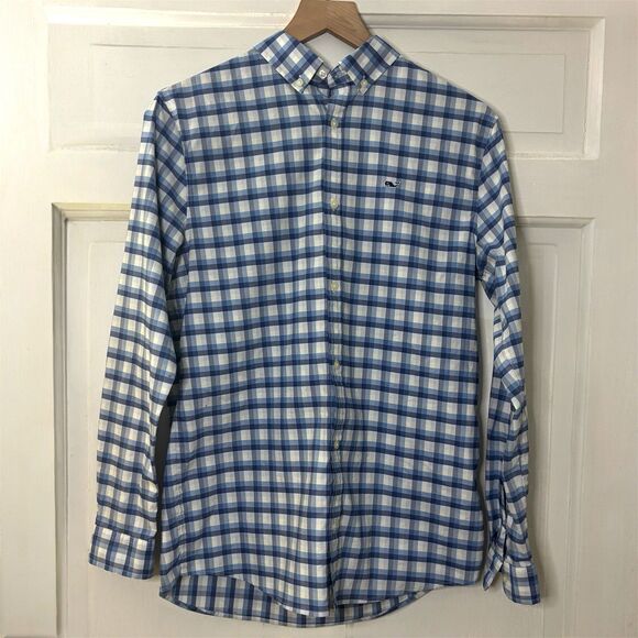 Vineyard Vines On The Go Performance Shirt Blue Check Boys XL 18 (14-16 years) - Picture 5 of 7